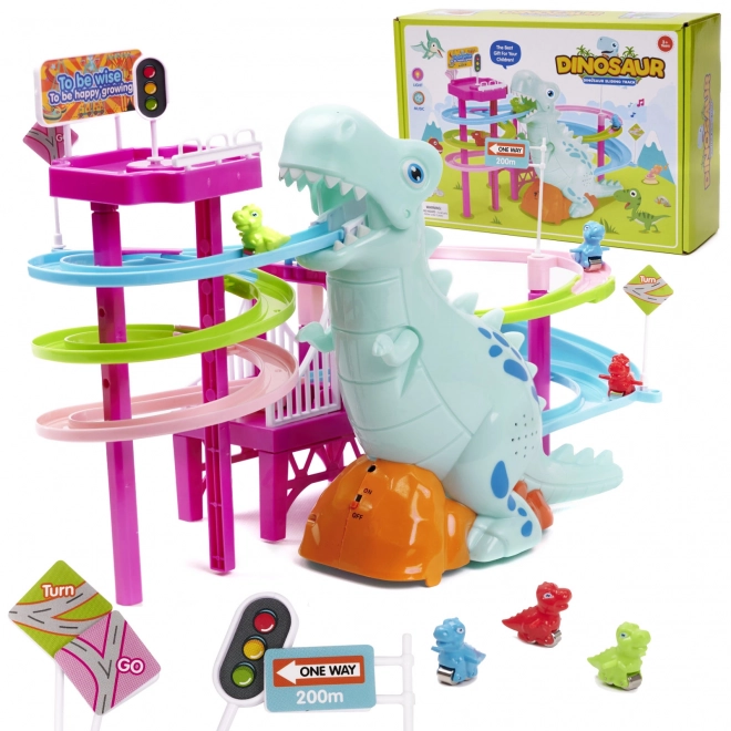 Dinosaurus racebaan met geluiden en lichten