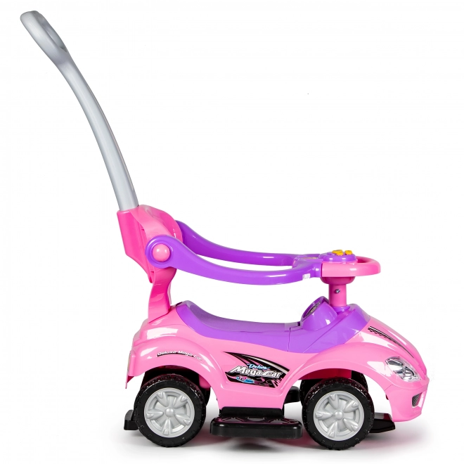 ECOTOYS Loopwagen met geluiden en stuurstang Auto roze