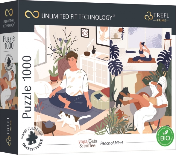 Puzzel TREFL UFT Yoga, Cats & Coffee 1000 stukjes
