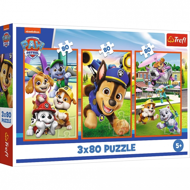 Puzzel 3x80 Hondenploeg Paw Patrol