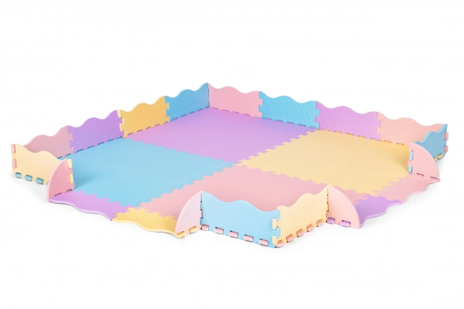 Bonte schuimmat voor kinderen met omheining 141,5x141,5 cm 24 stuks IPLAY