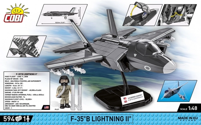 Model van de gevechtsvliegtuig F-35B Lightning II van blokken