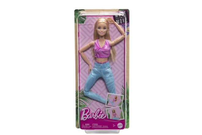 Barbie in beweging - Blondine met blauwe legging HRH27
