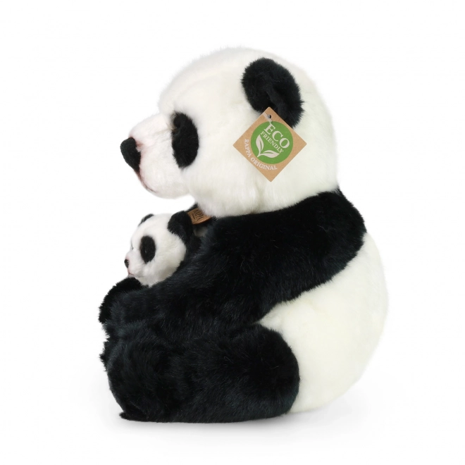 Rappa Pluchen panda met jong 27 cm ECO-FRIENDLY