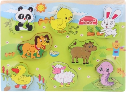 Houten inlegpuzzel boerderijdieren