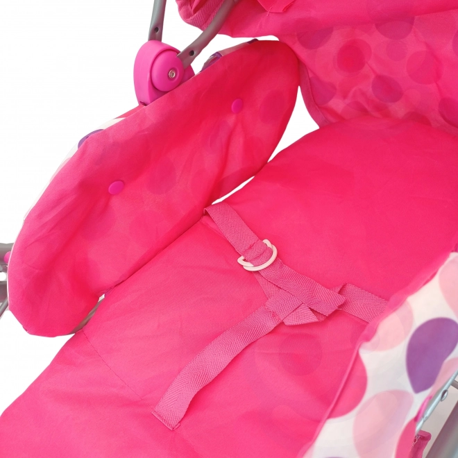 kinderwagen voor poppen 3-in-1 roze met stippen