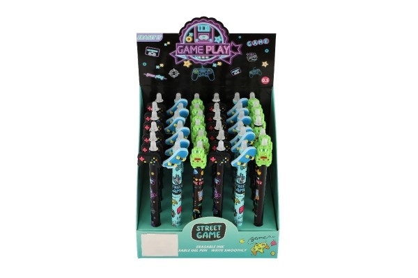 Gum-pen Street game 15cm plastic 6 soorten 36st in doos