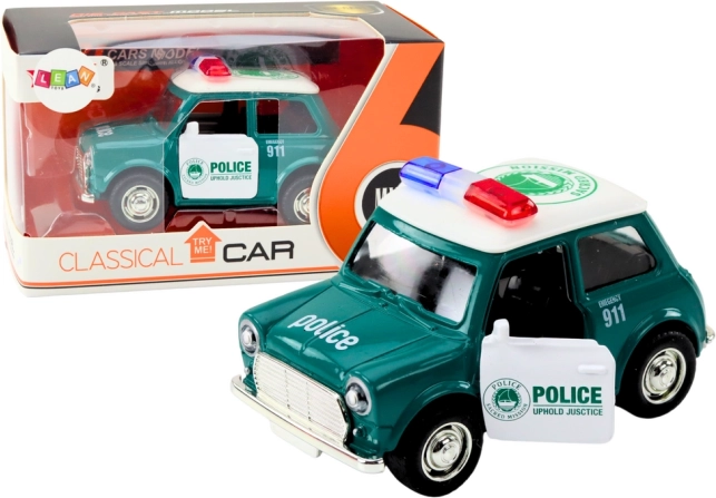 Klassieke politiewagen 1:38 met aandrijving, licht en geluid groen