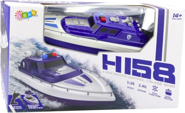Politie motorboot op afstand bestuurbaar blauw
