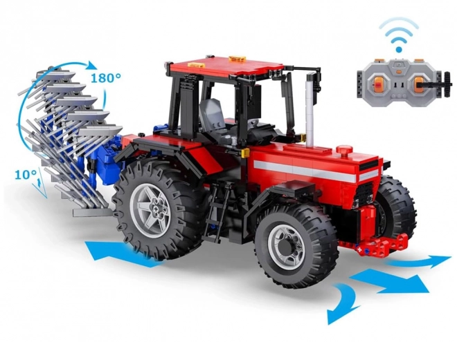 Grote set blokken 1675-ele 1:17 Tractor + ploeg met afstandsbediening ZA5251