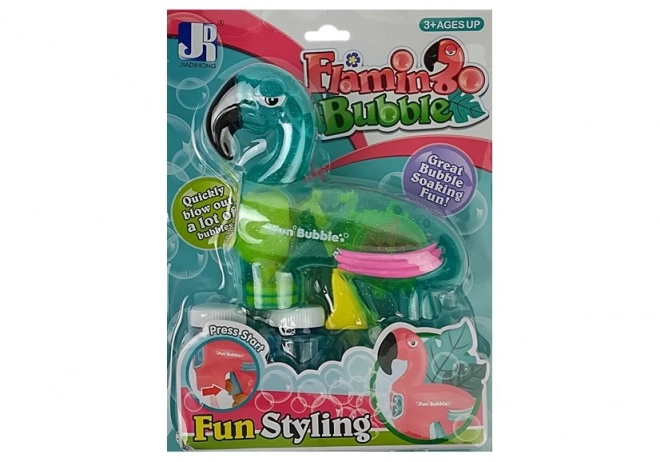 Bellenblaaspistool flamingo blauw