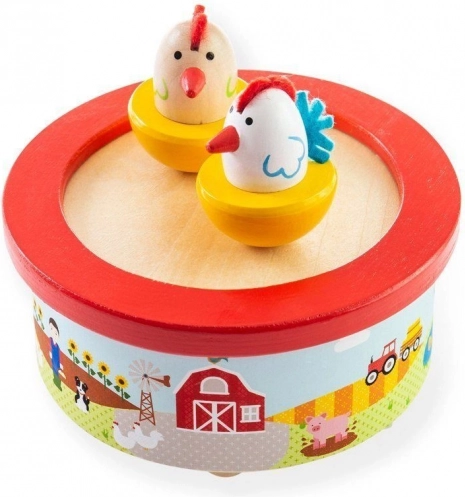 Houten muziekdoos boerderij BIGJIGS TOYS