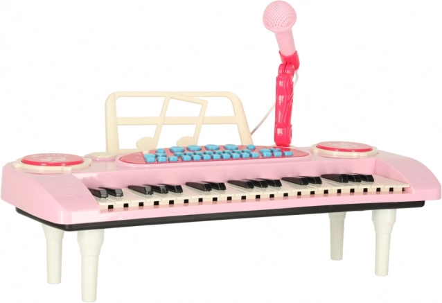 Interactief kinderpiano met microfoon 37 toetsen roze