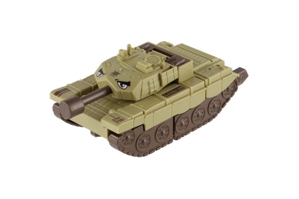 Transformer tank/robot plastic 14cm met traagheidsmotor 3 kleuren