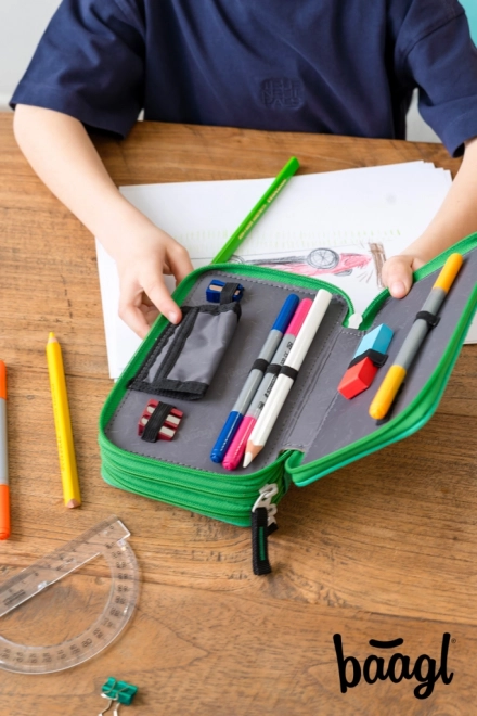 BAAGL School etui met drie lagen Voetbal Bal