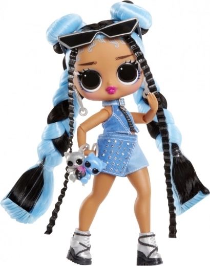 Iconische denim outfit en accessoires