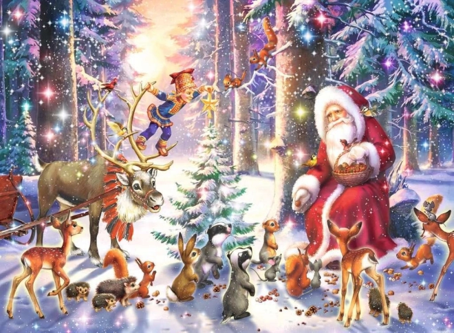 Puzzel Kerst in het bos XXL 100 stukjes