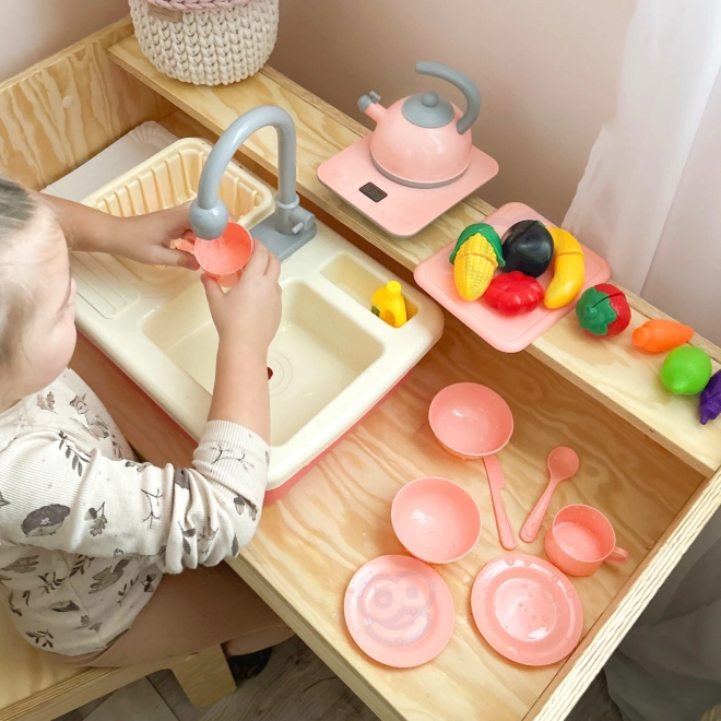Spoelbak voor kinderen met stromend water - roze