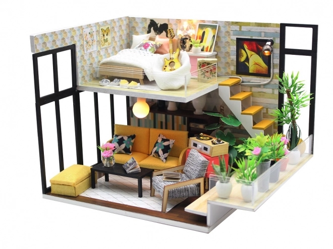 Negen miniatuur huisjes Cynthia's vakantie kamer
