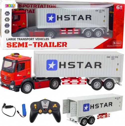 RC vrachtwagen met containeroplegger 6CH met 270° stuurhoek HSTAR