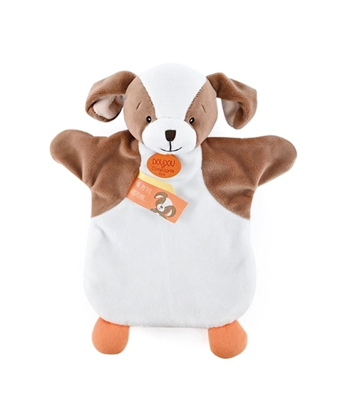 Pluchen handpop hondje 25 cm