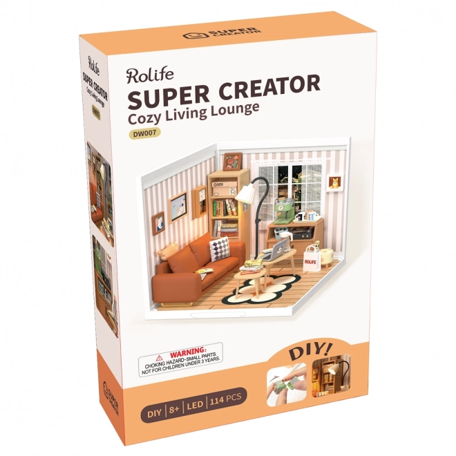 RoboTime miniatuur poppenhuis knusse woonkamer