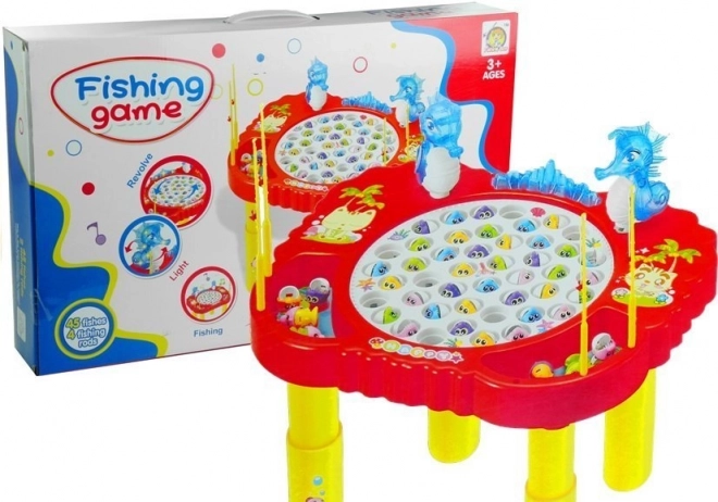 Speel de visvangst met kleurrijke tafel