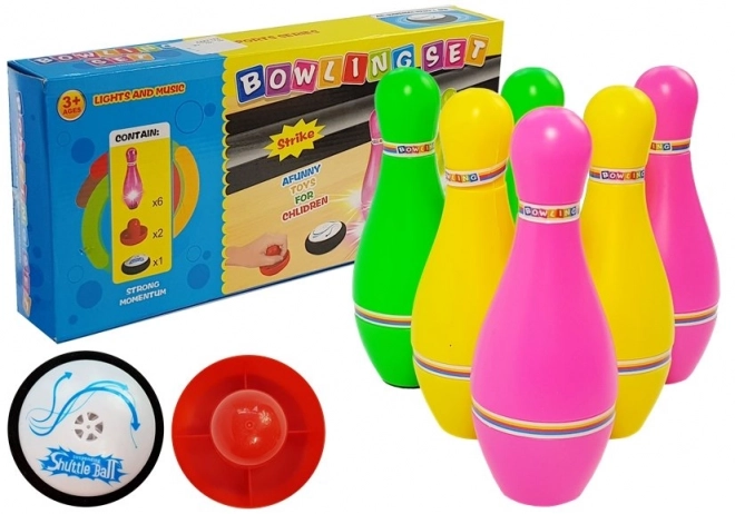 Kleurrijke bowling set met lichteffecten