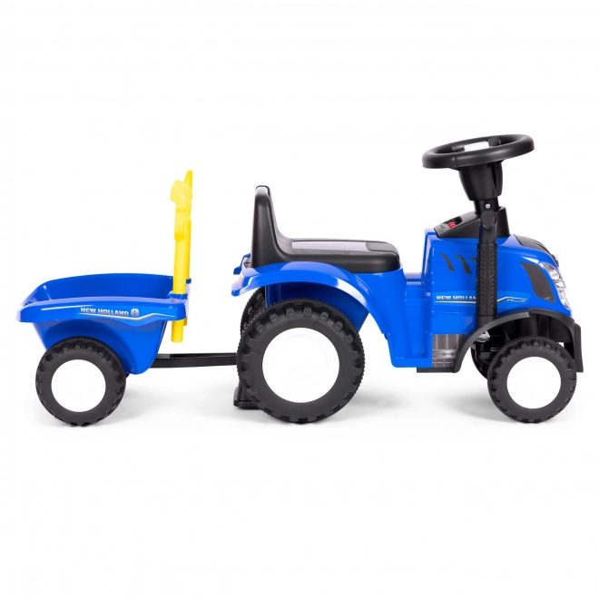 Kindertractor met aanhanger, interactief stuur, geluiden – Blauw