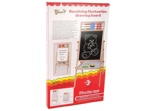 Houten dubbelseitige bord Magnetisch en Krijtbord met Accessoires