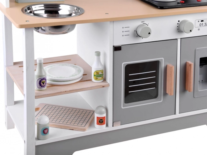 Grote houten kinderkookkeuken met accessoires