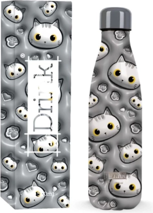 Thermos met witte kat 500 ml