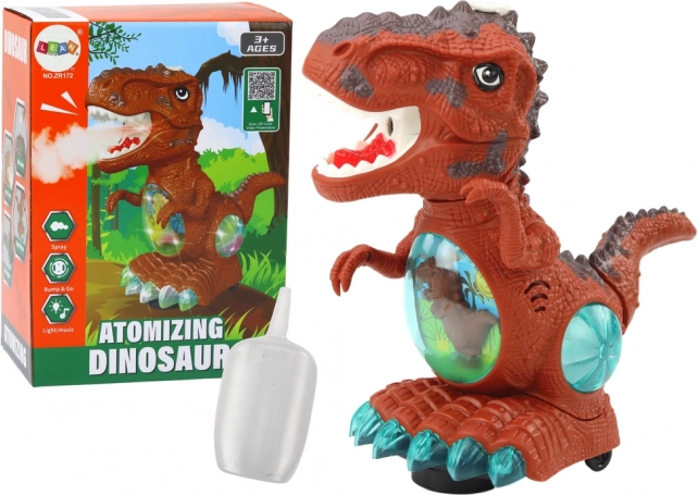 Dansende bruine dinosaurus met obstakelsensor, licht- en geluidseffecten