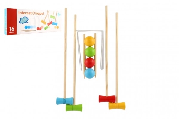 Spel Croquet hout in doos 59x21x6cm