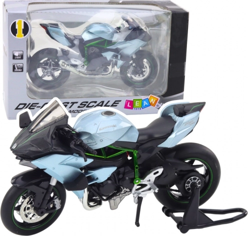 metalen sportmotor met licht en geluid 1:12 zilver