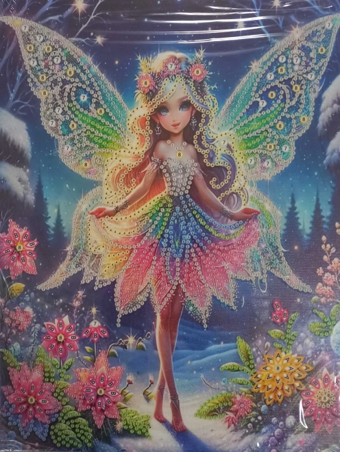 Diamantschilderen op canvas Winterfee 23x30cm