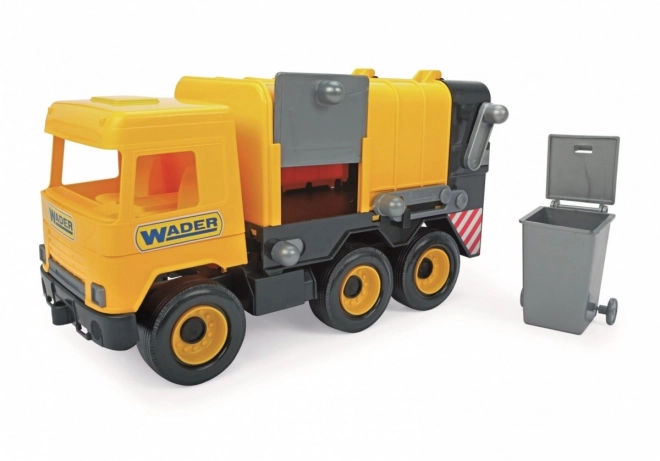Gele vuilniswagen 42 cm Midden Truck in een doos