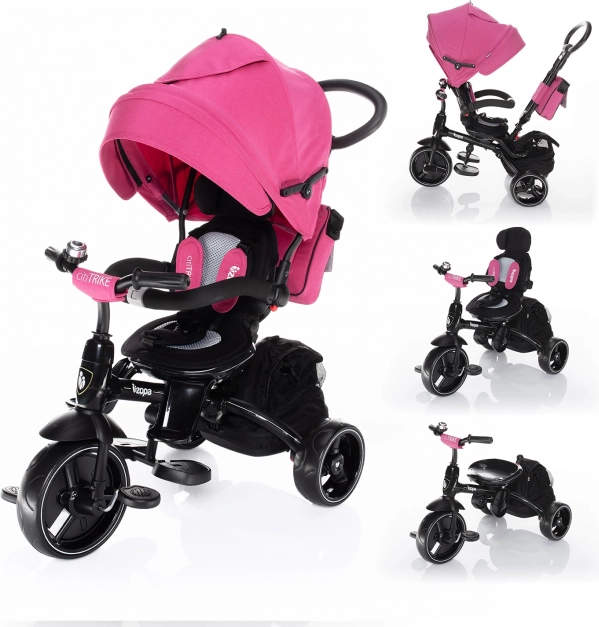 Driewieler Citi Trike Candy Pink met duwstang en zonnekap