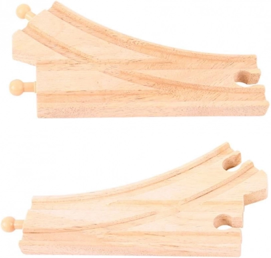 Houten wissel voor treinbaan 2 stuks BIGJIGS RAIL