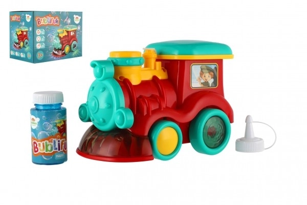 Locomotief met bellenblazer