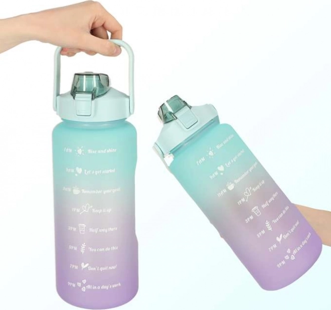 KIK Motivationele Waterfles 2l Turkoois-paars