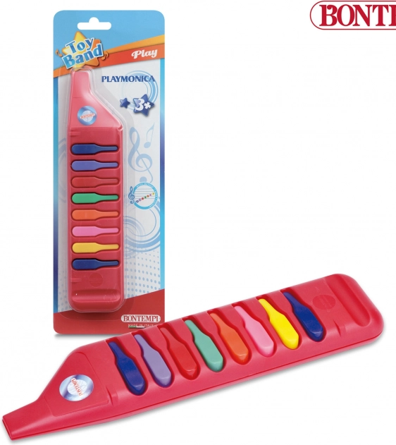 Kinder mondharmonica Bontempi rood-blauw