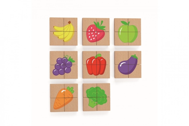 Houten magnetische puzzel - fruit
