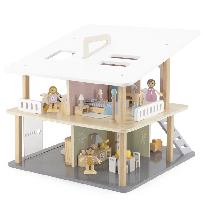 Houten poppen voor het poppenhuis