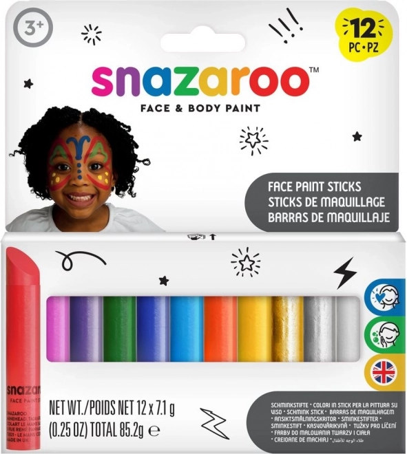 SNAZAROO Gezichtsverf Set, 12 Potloden