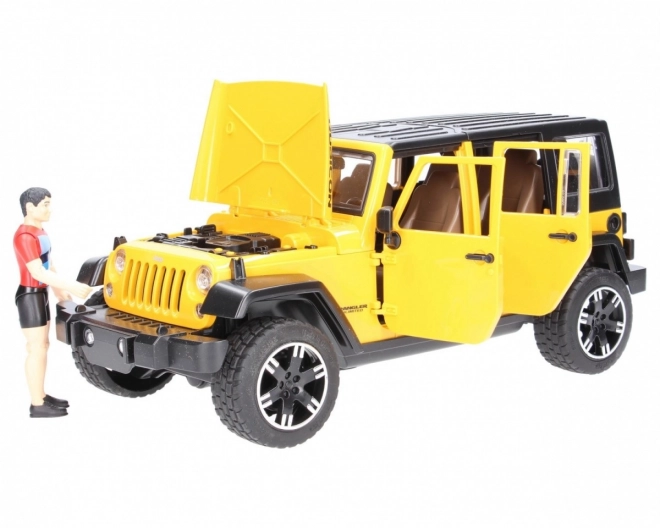 Bruder Jeep Wrangler Rubicon met fietser en fiets