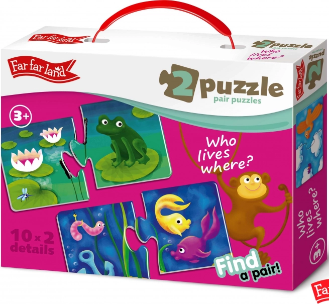 Far Far Land Puzzel koppelingshuisjes dieren