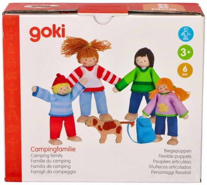 GOKI houten poppen voor het poppenhuis - Familie op vakantie