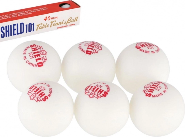 Witte tafeltennisballen SHIELD 6 stuks