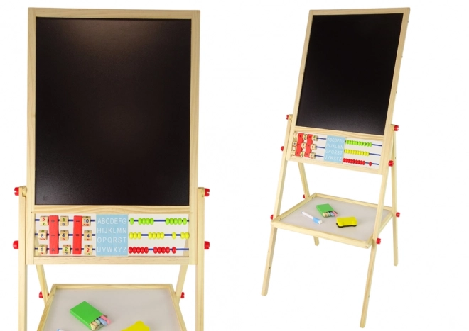 Houten dubbelseitige bord Magnetisch en Krijtbord met Accessoires